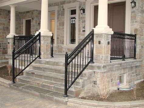 metal building with porch around house|front porch decorative metal railings.